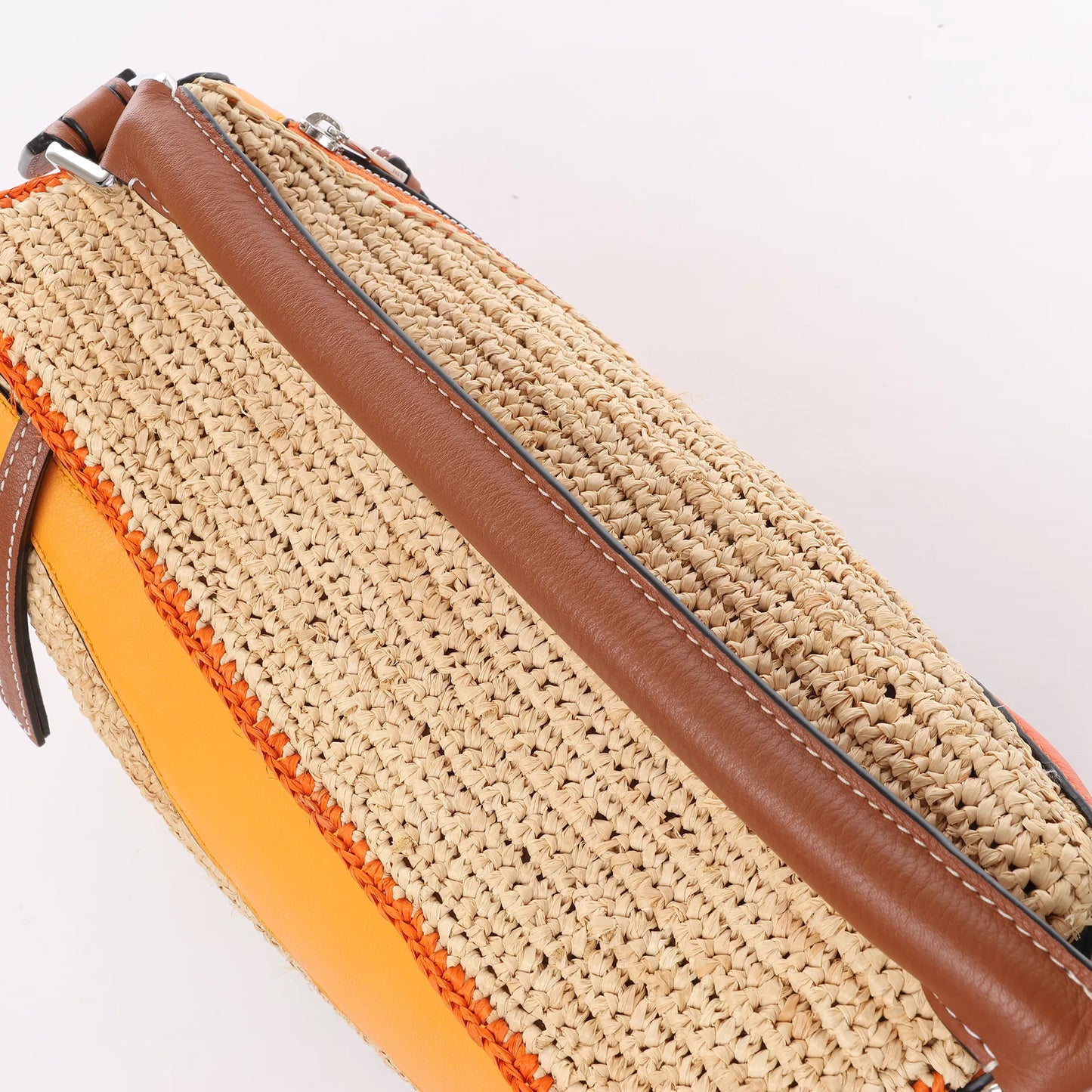 LOEWE Puzzle Medium Raffa x Leder 2Way Handtasche in Orange x Braun x Beige