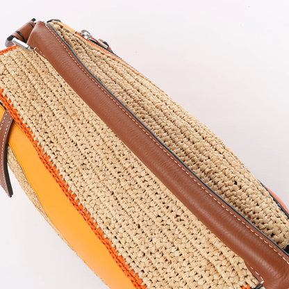 LOEWE Puzzle Medium Raffa x Leder 2Way Handtasche in Orange x Braun x Beige