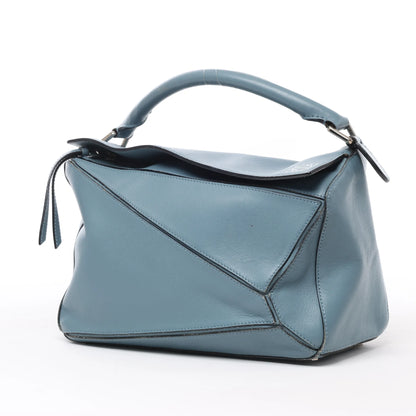 LOEWE Puzzle – Mittlere 2-Wege-Handtasche aus Leder in Blau