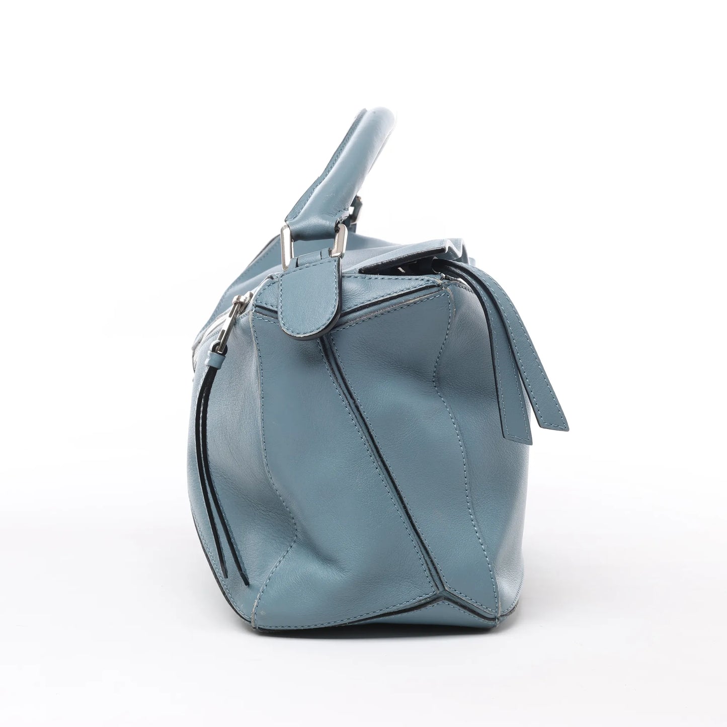 LOEWE Puzzle – Mittlere 2-Wege-Handtasche aus Leder in Blau