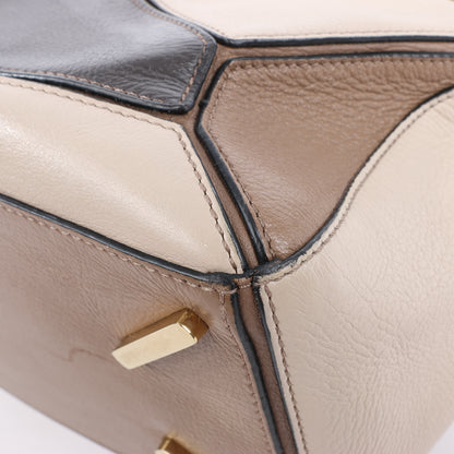 LOEWE Puzzle Medium 2Way-Handtasche aus Leder in Braun x Beige