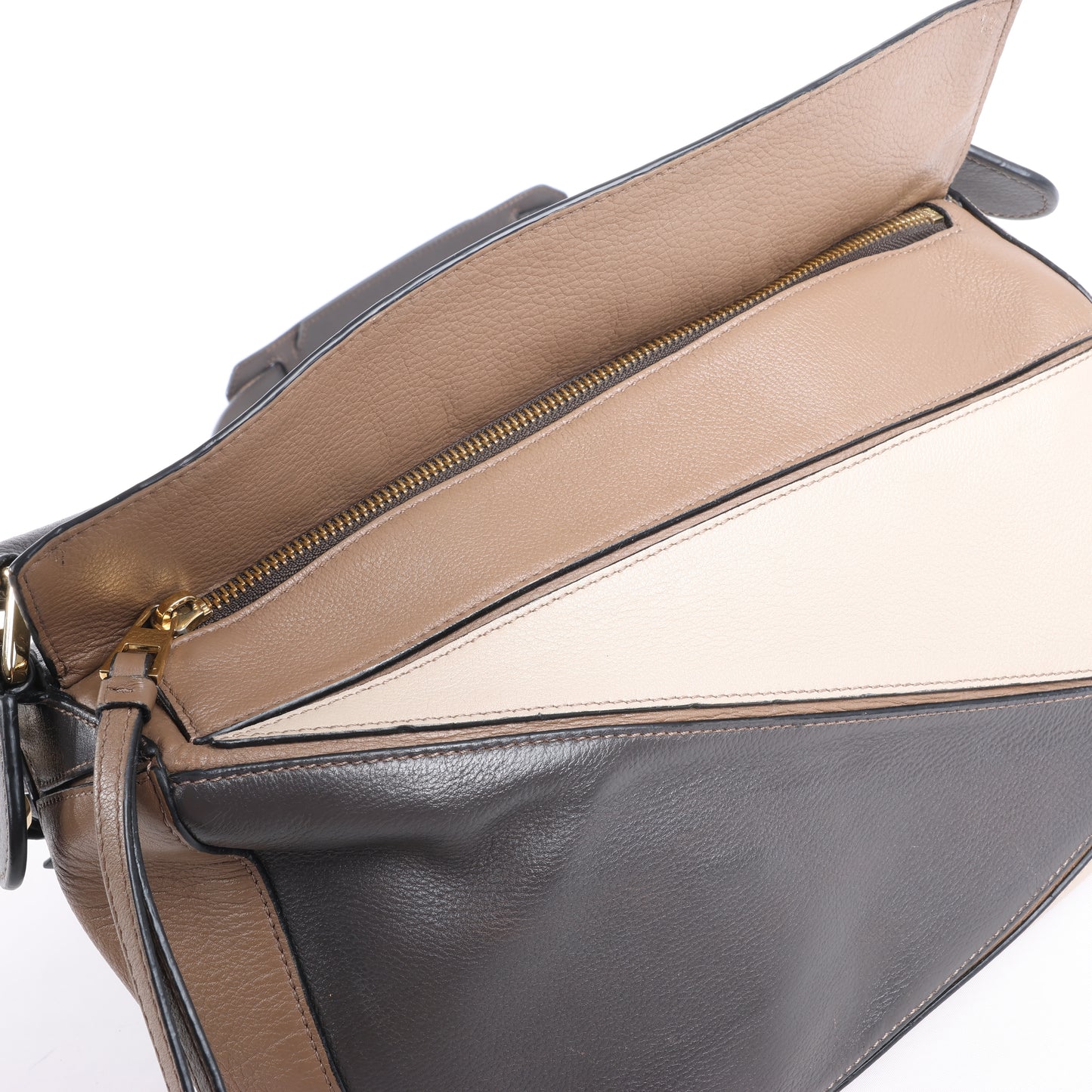 LOEWE Puzzle Medium 2Way-Handtasche aus Leder in Braun x Beige
