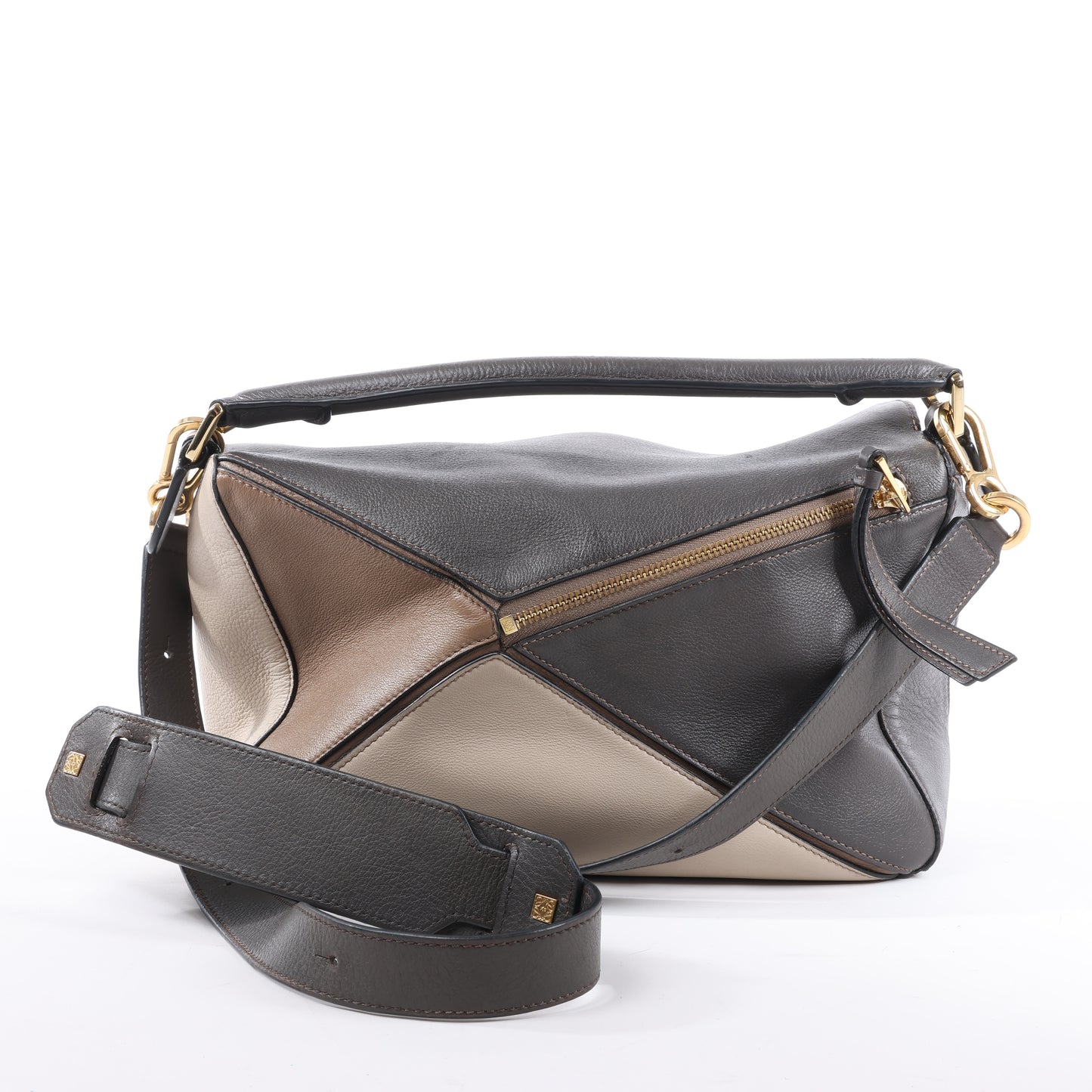 LOEWE Puzzle Medium 2Way-Handtasche aus Leder in Braun x Beige