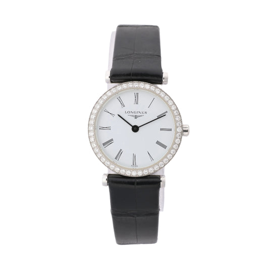 Longines Grand Classic L4.241.0 45958384 SS & Leather QZ White Dial Watch