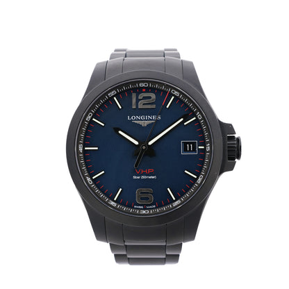Longines Conquest L3.716.2.96.6 46907518 SS QZ Uhr mit blauem Zifferblatt