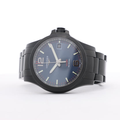 Longines Conquest L3.716.2.96.6 46907518 SS QZ Uhr mit blauem Zifferblatt