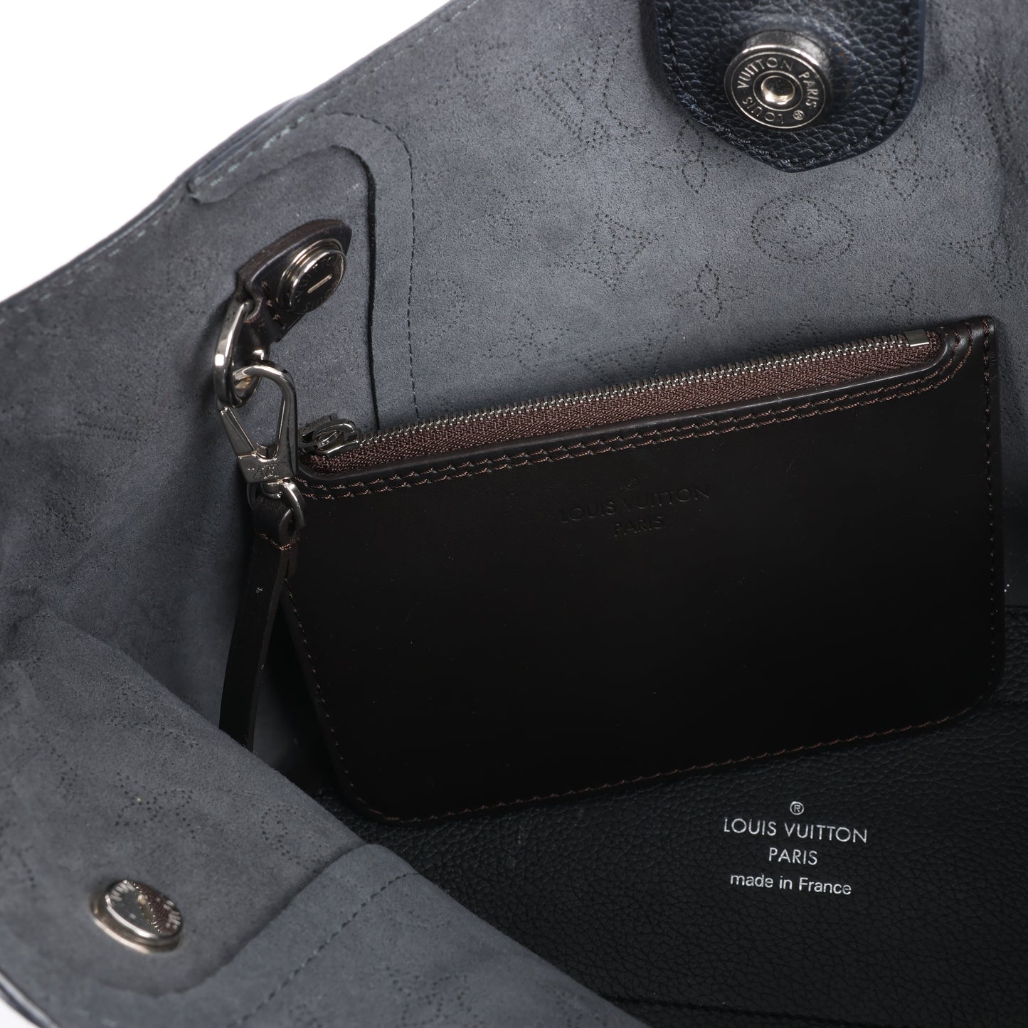 Louis Vuitton Hina Monogram Mahina Leder-Umhängetasche in Schwarz M54350