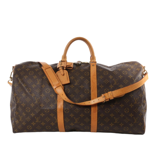 Louis Vuitton Monogram Canvas Keepall Bandoulière 55 Travel Bag M41414