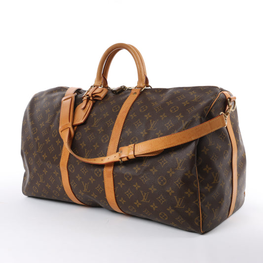 Louis Vuitton Monogram Canvas Keepall Bandoulière 55 Travel Bag M41414