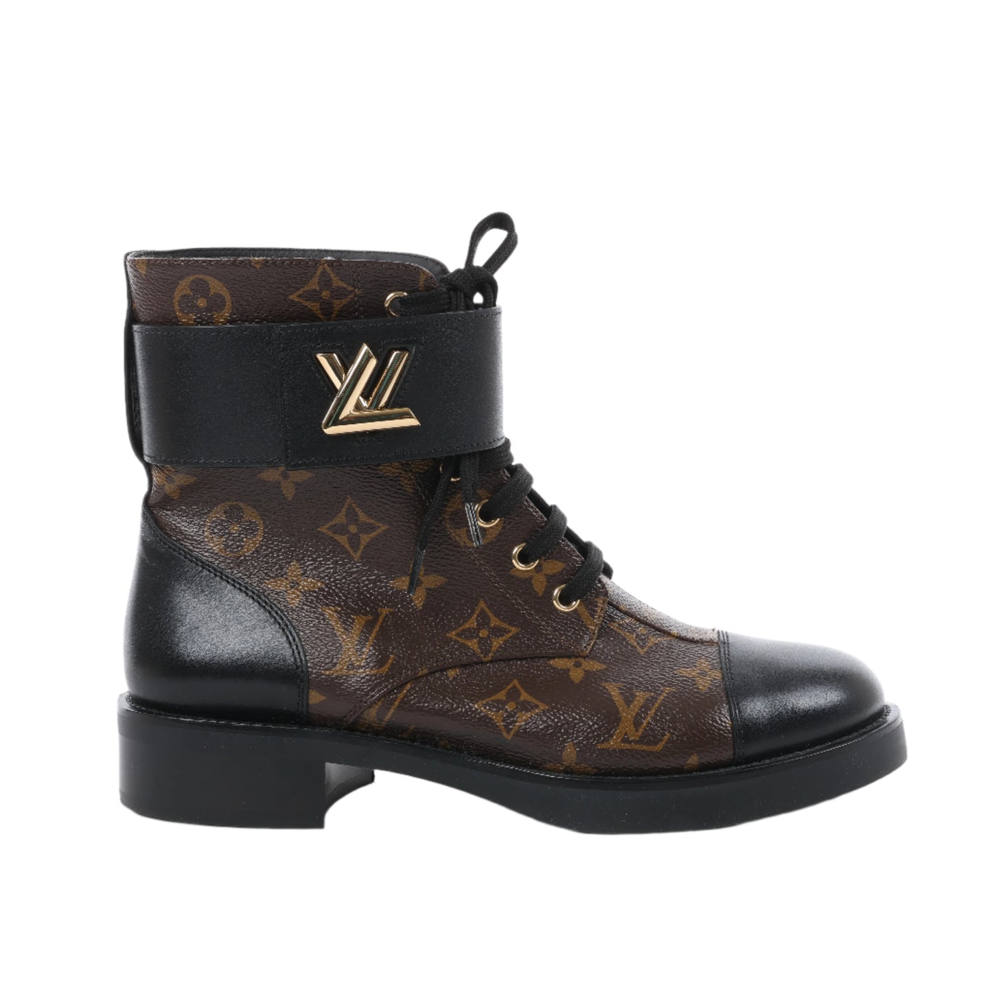 Bottines Louis Vuitton Wonderland Line 21 ans en toile et cuir, noir et marron, NL0271, pointure 40.