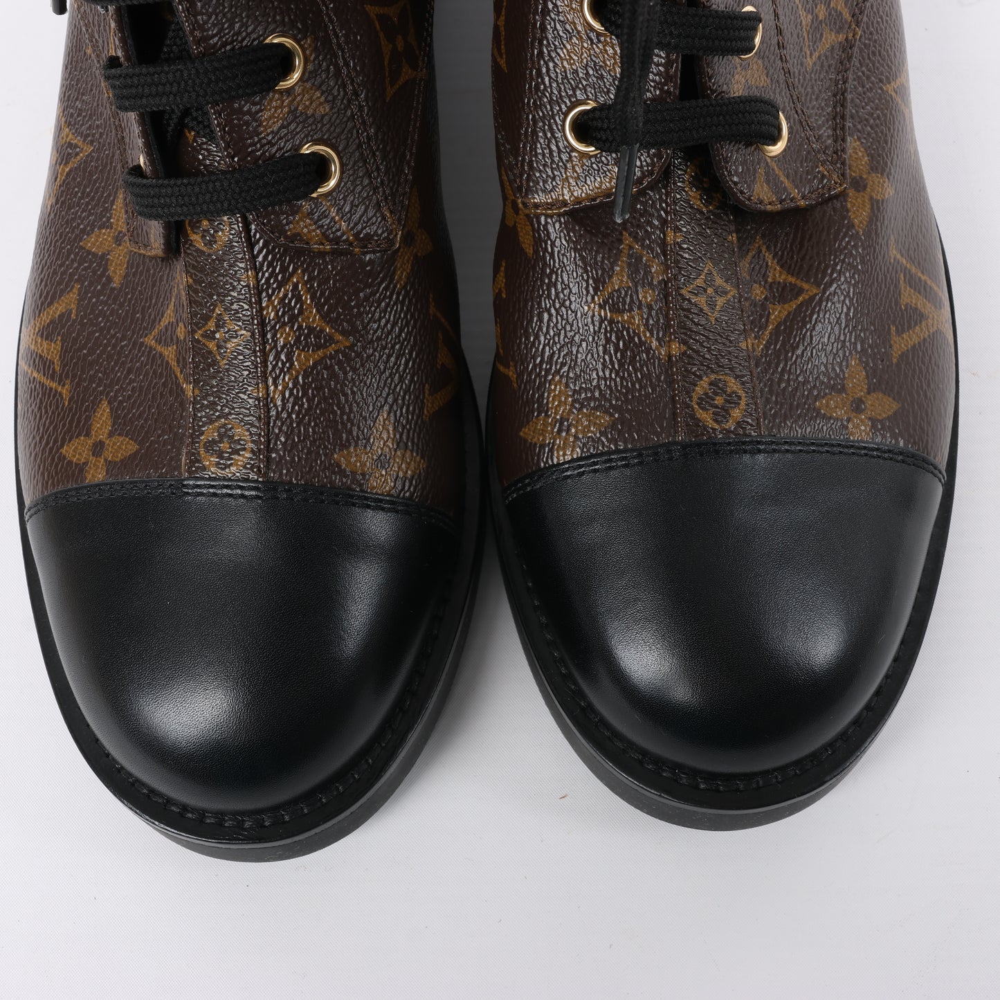 Bottines Louis Vuitton Wonderland Line 21 ans en toile et cuir, noir et marron, NL0271, pointure 40.
