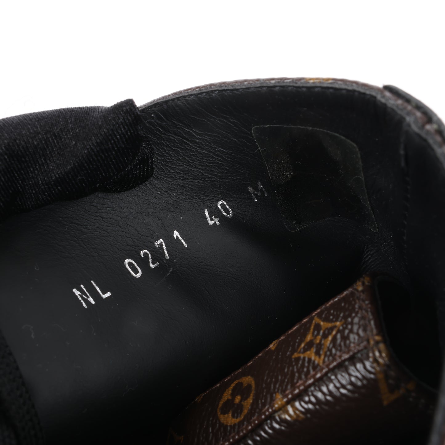 Bottines Louis Vuitton Wonderland Line 21 ans en toile et cuir, noir et marron, NL0271, pointure 40.