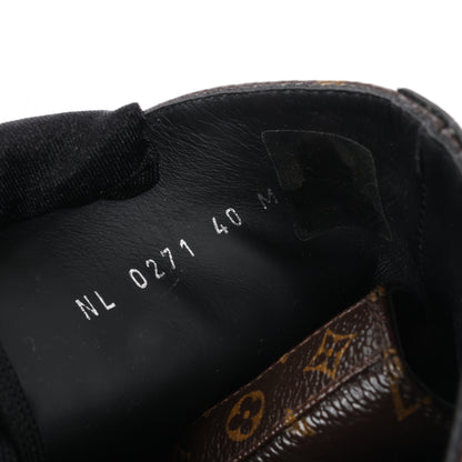 Bottines Louis Vuitton Wonderland Line 21 ans en toile et cuir, noir et marron, NL0271, pointure 40.