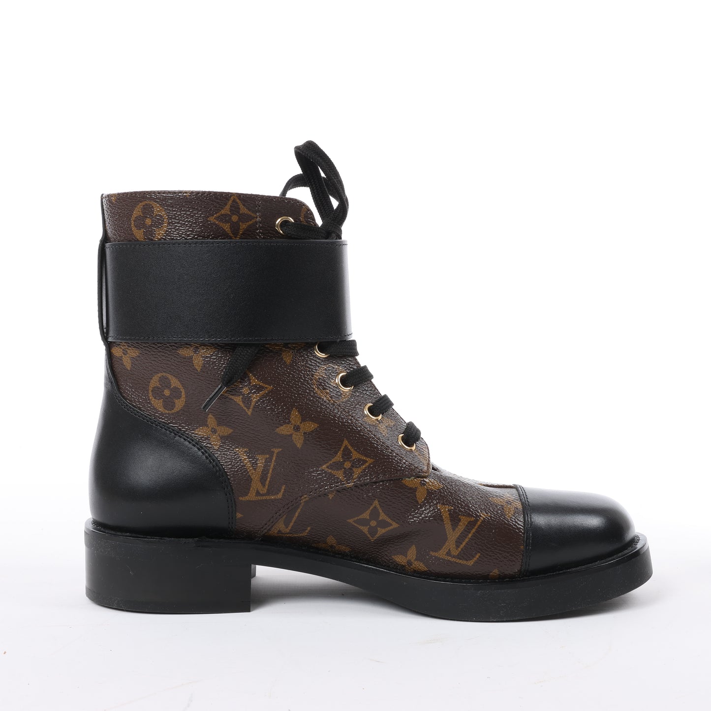 Bottines Louis Vuitton Wonderland Line 21 ans en toile et cuir, noir et marron, NL0271, pointure 40.