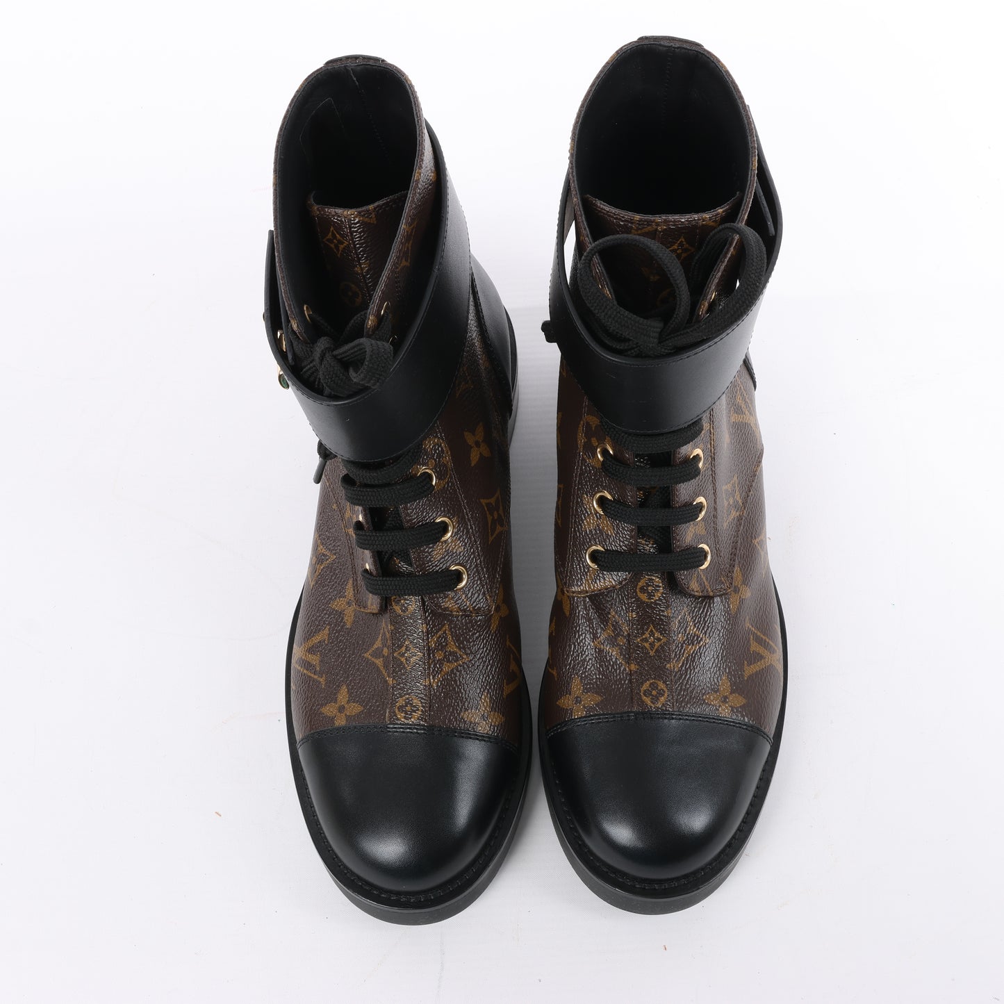 Bottines Louis Vuitton Wonderland Line 21 ans en toile et cuir, noir et marron, NL0271, pointure 40.
