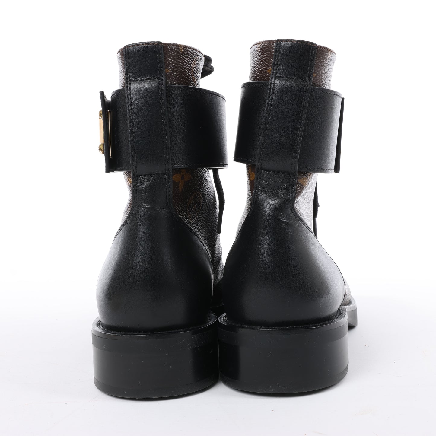 Bottines Louis Vuitton Wonderland Line 21 ans en toile et cuir, noir et marron, NL0271, pointure 40.