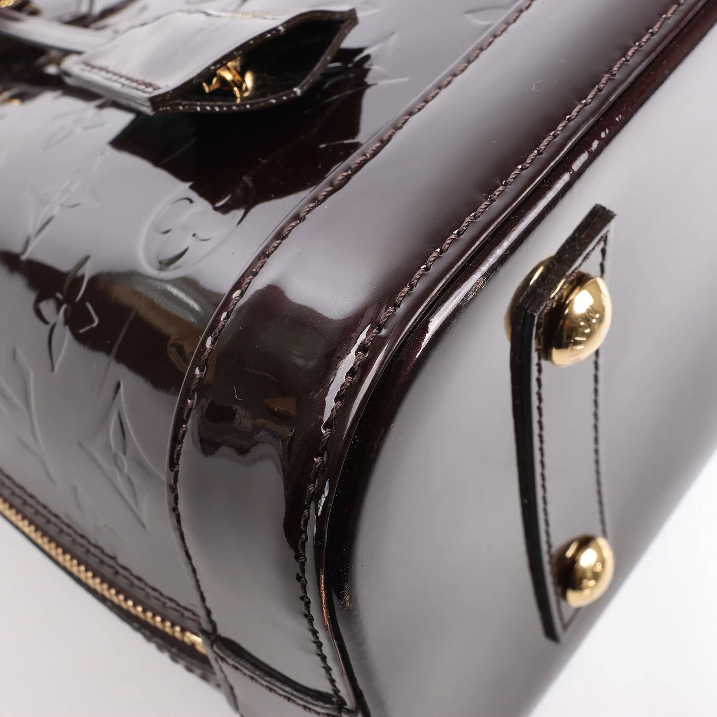 Louis Vuitton Vernis Alma PM Handbag in Amarante M91611