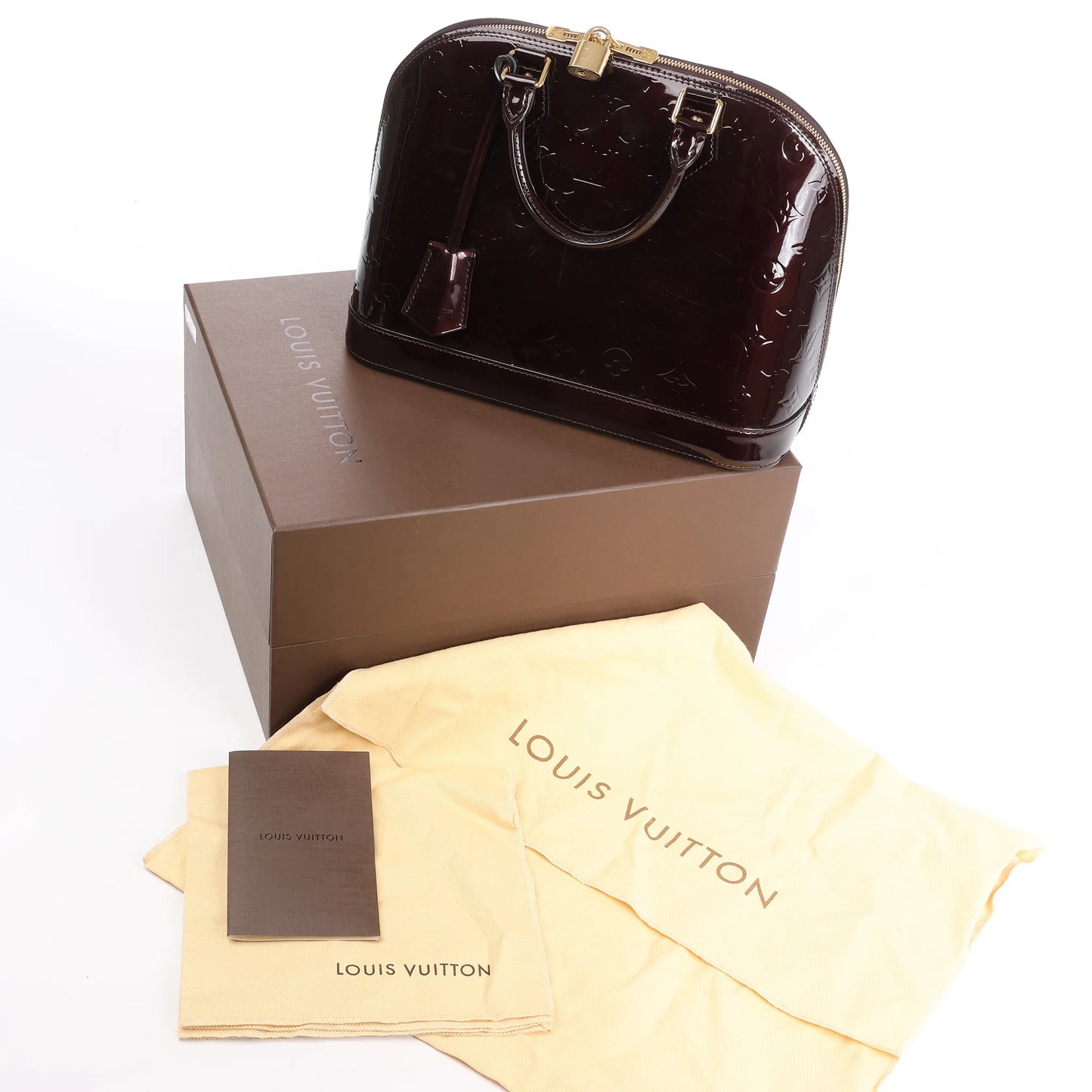 Louis Vuitton Vernis Alma PM Handbag in Amarante M91611