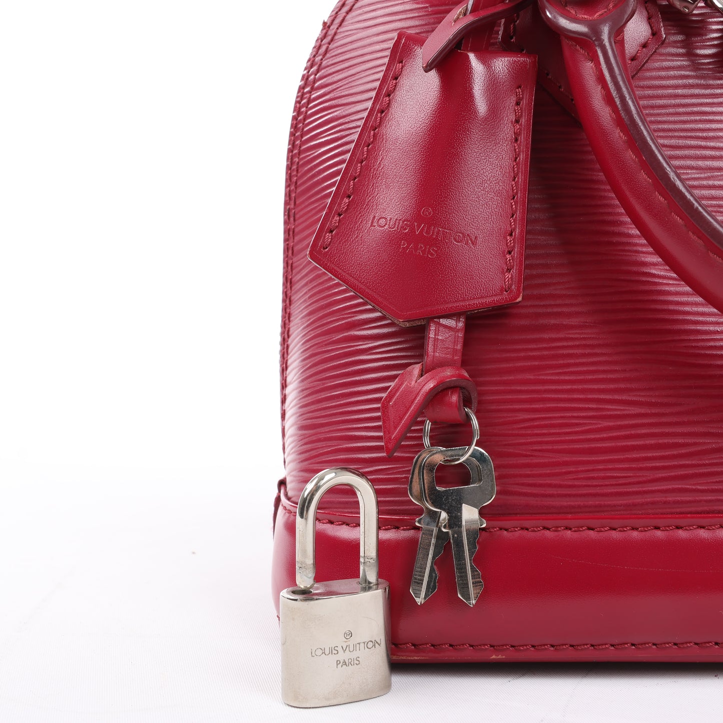 Louis Vuitton Epi Leder Alma BB Handtasche in Himbeere M40851