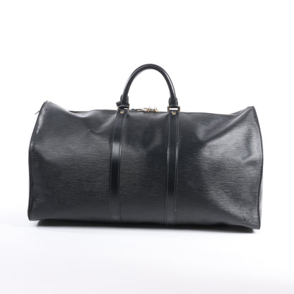 Louis Vuitton Epi Leather Keepall 55 Travel Bag in Black M59052