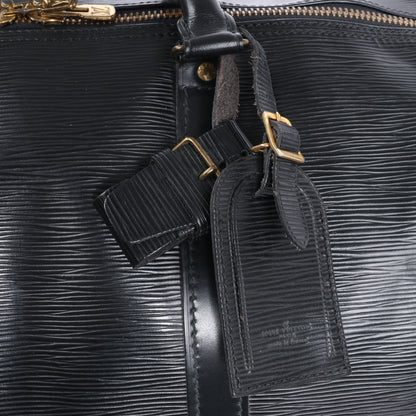 Louis Vuitton Epi Leather Keepall 55 Travel Bag in Black M59052