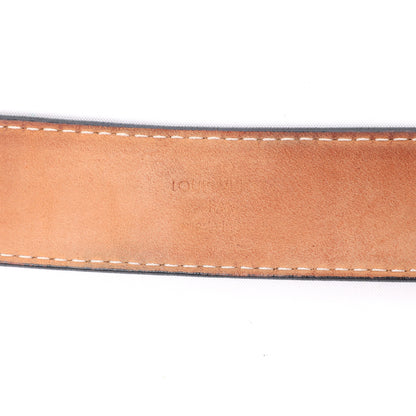 Ceinture Louis Vuitton en cuir épi LV Initiales 80 32 en noir