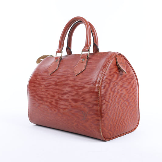 Sac à main Louis Vuitton Speedy 25 en cuir épi marron M43013