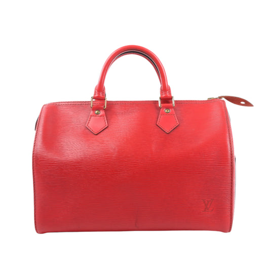 Sac à main Louis Vuitton Speedy 30 en cuir épi rouge M43007