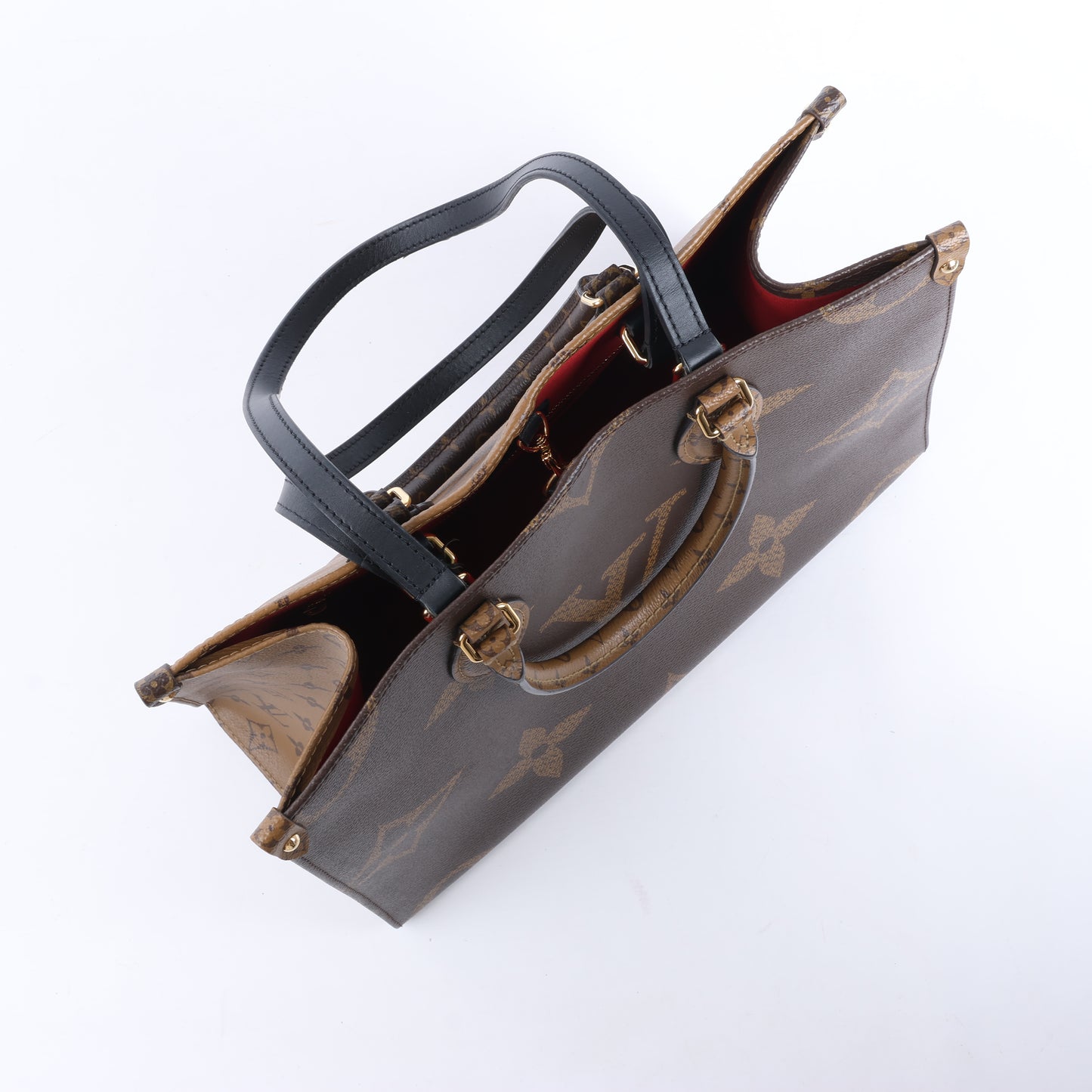 Louis Vuitton Riesiges Monogramm Reverse On the Go MM in Braun M45321