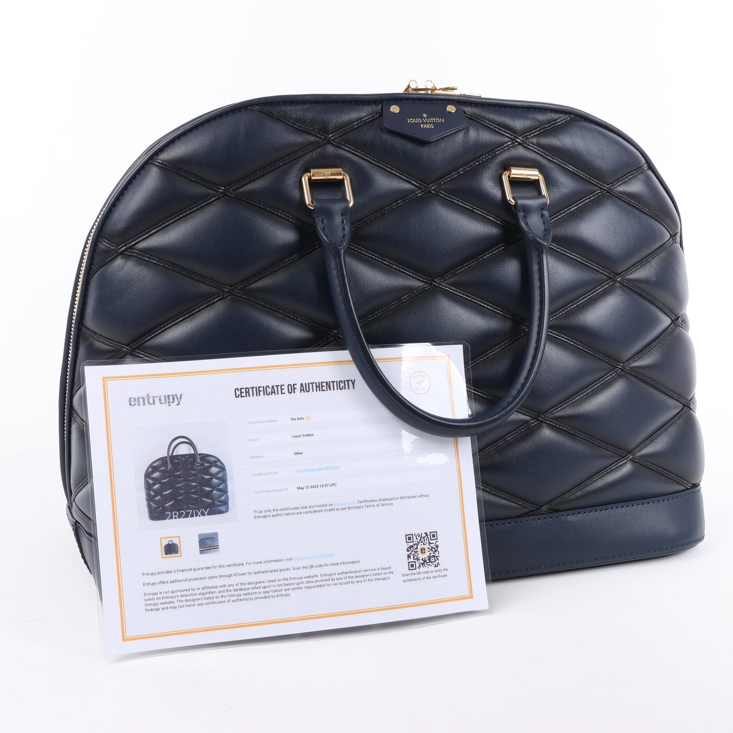 Louis Vuitton Malletage Alma GM Handtasche in Marineblau M23723