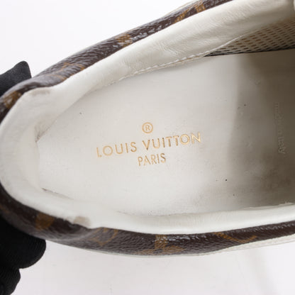 Louis Vuitton Run Away Sneakers aus Mesh und Monogram Canvas in Weiß/Braun, Größe 38,5 EU