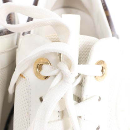 Louis Vuitton Run Away Sneakers aus Mesh und Monogram Canvas in Weiß/Braun, Größe 38,5 EU