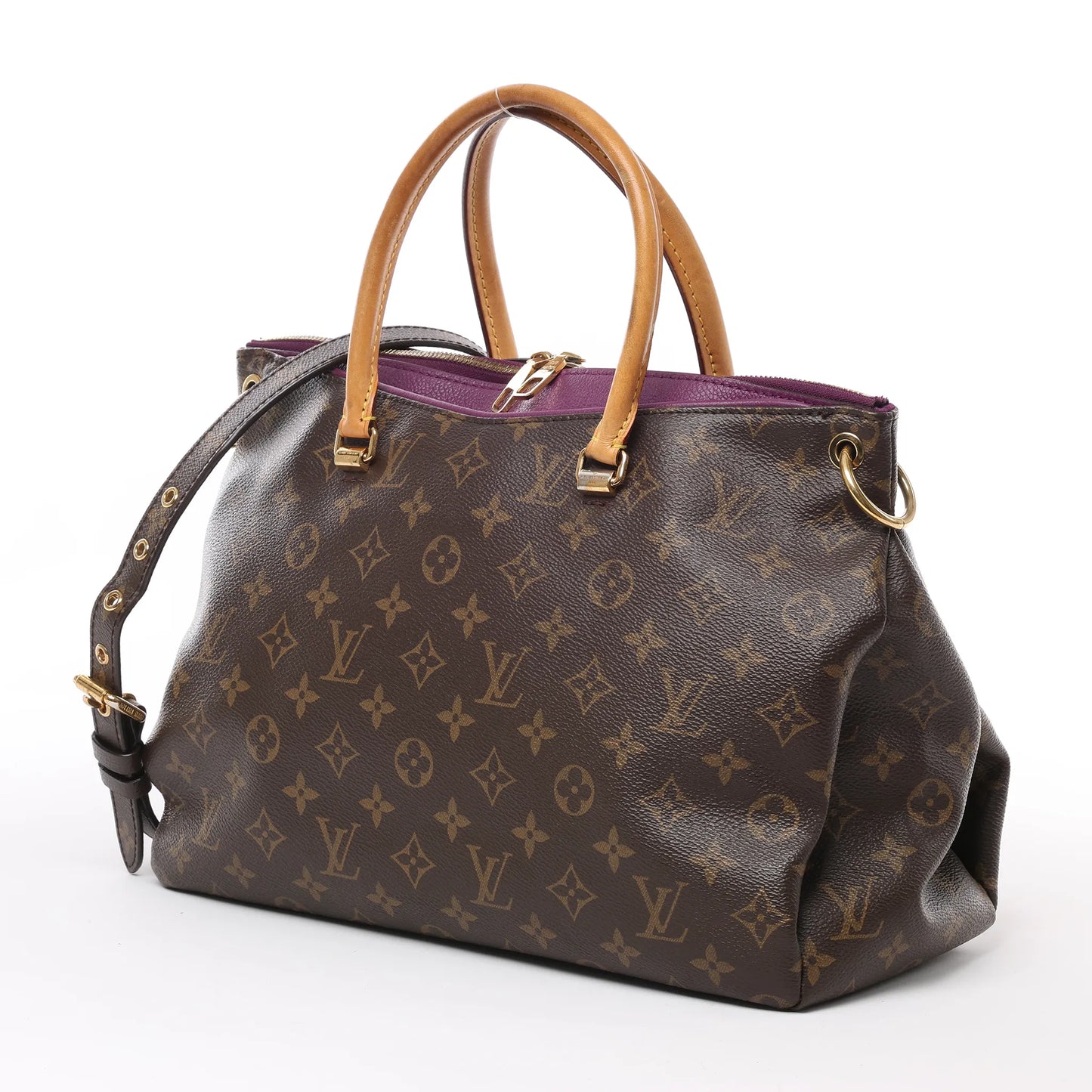 Louis Vuitton Monogram Pallas MM 2Way Handtasche in Lila x Braun M41059
