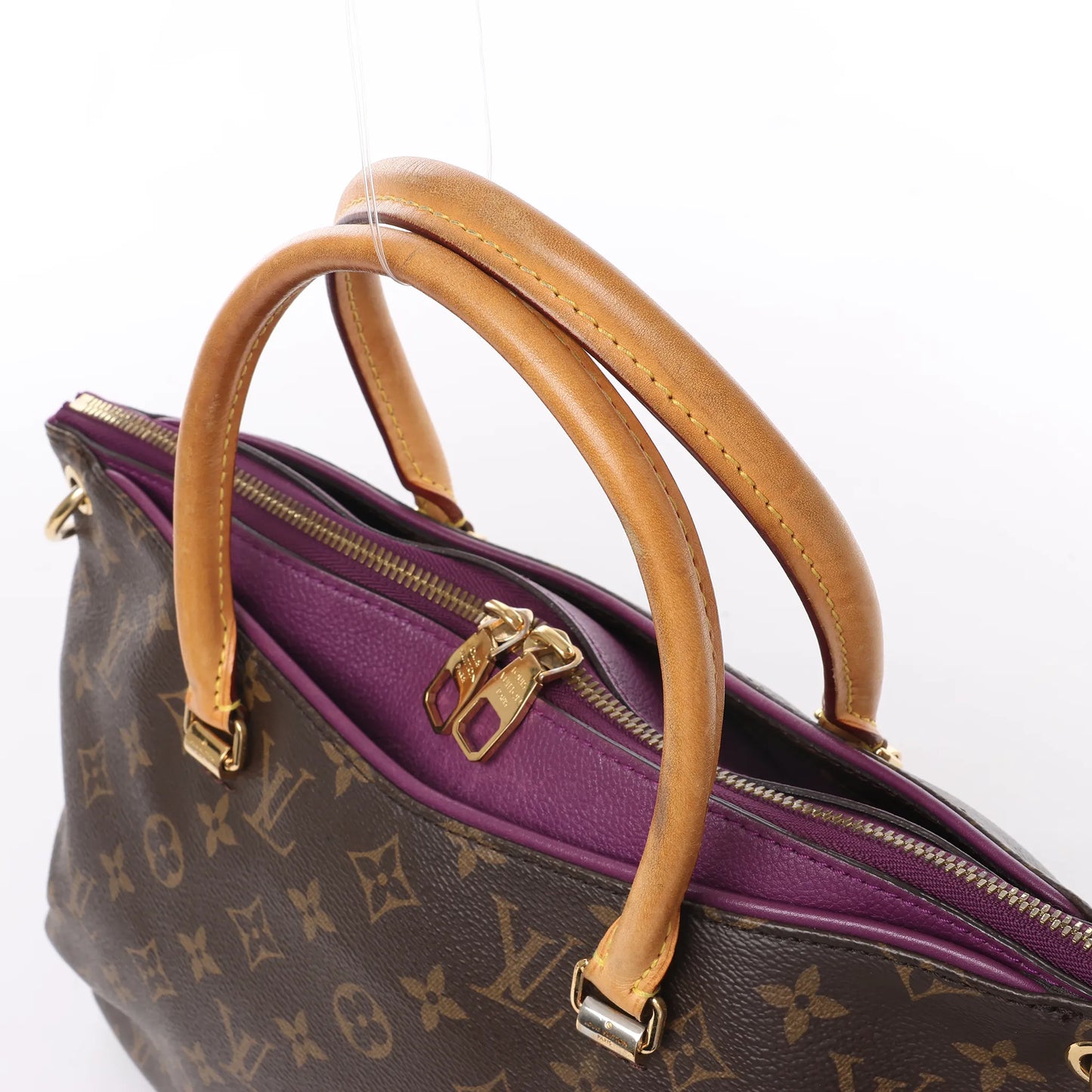 Louis Vuitton Monogram Pallas MM 2Way Handtasche in Lila x Braun M41059