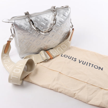 Louis Vuitton Coussin PM 2Way-Umhängetasche mit Monogrammprägung in Silber M57913