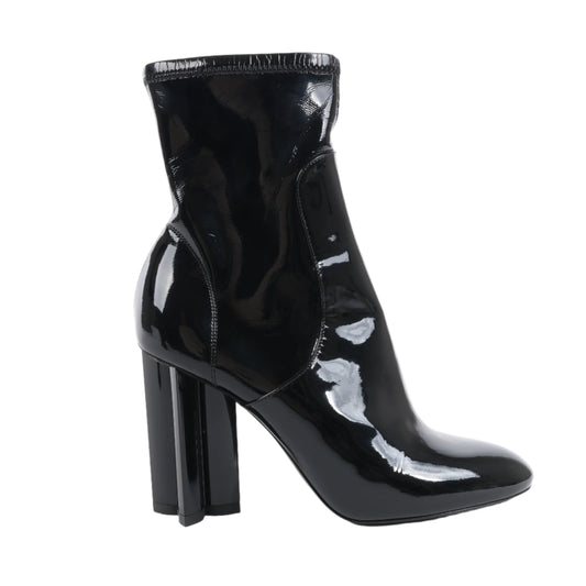 Louis Vuitton Silhouette Lines Lackleder-Stiefeletten in Schwarz BR0137, Größe 37,5 EU