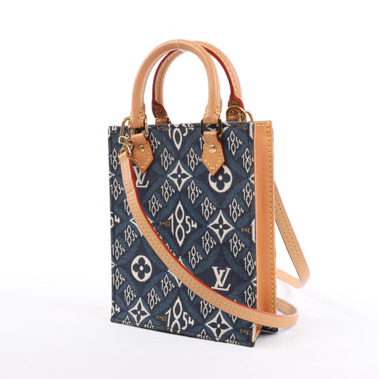 Sac à main Louis Vuitton Since1854 Petit Sac Plat 2 voies Bleu x Beige M80288