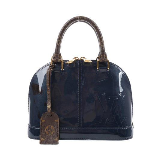 Louis Vuitton Alma BB Monogram Canvas and Vernis Leather Handbag in Navy M54705