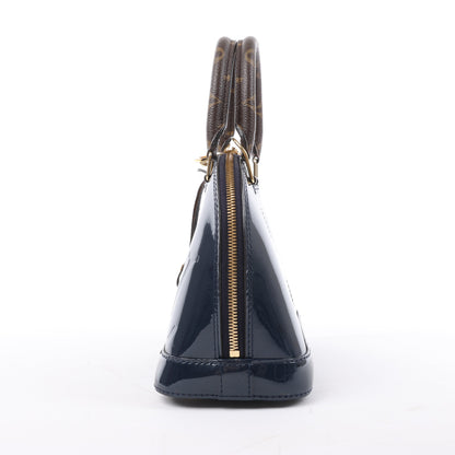 Louis Vuitton Alma BB Monogram Canvas and Vernis Leather Handbag in Navy M54705