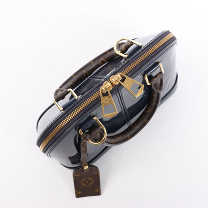 Louis Vuitton Alma BB Monogram Canvas and Vernis Leather Handbag in Navy M54705