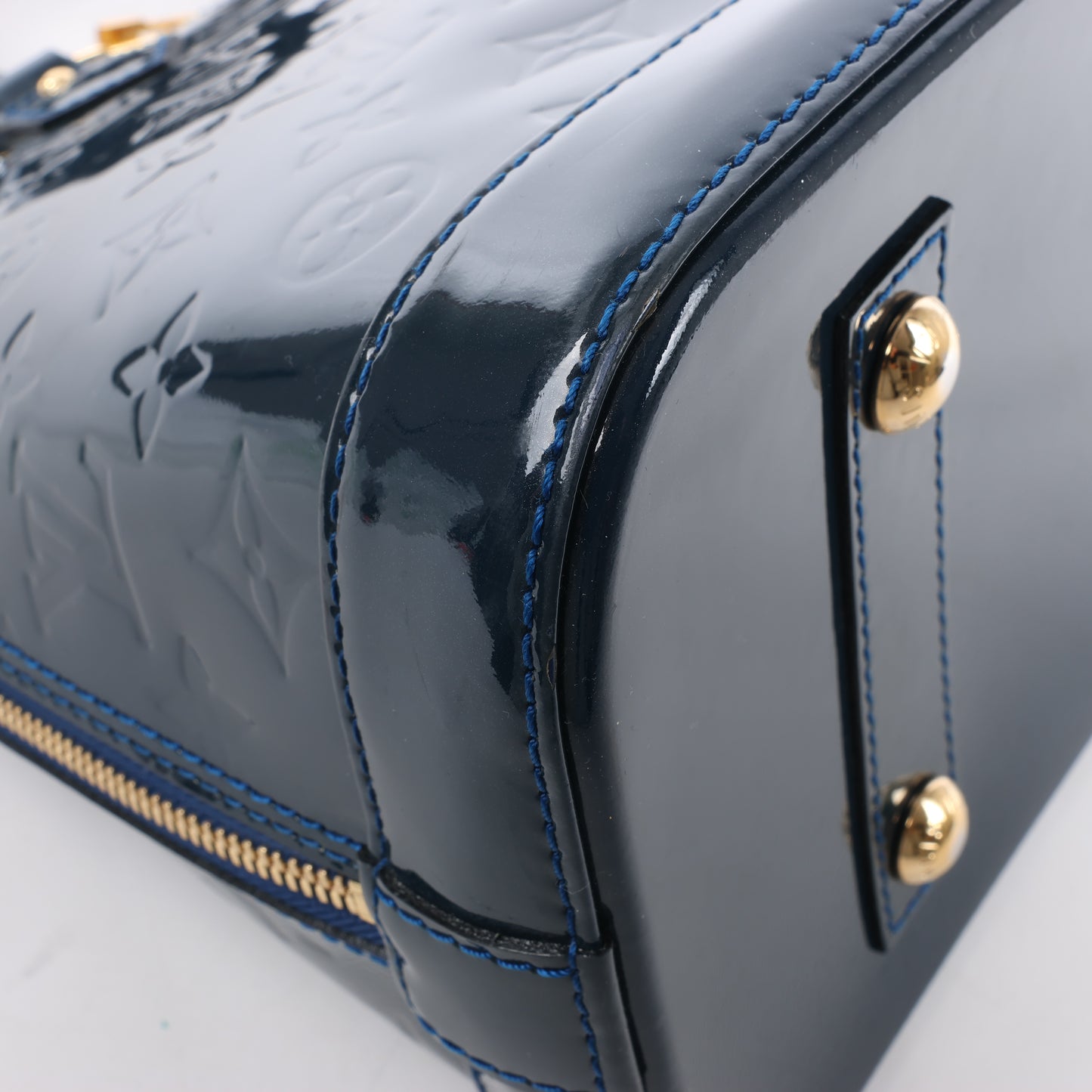 Sac à main LOUIS VUITTON Vernis Alma PM bleu marine M90053