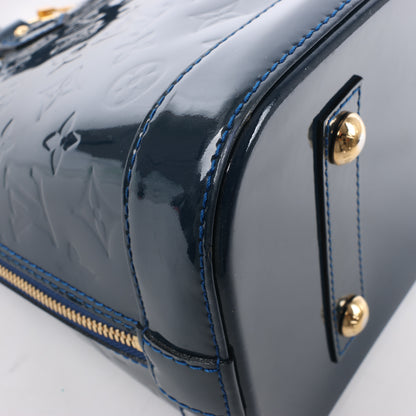 Sac à main LOUIS VUITTON Vernis Alma PM bleu marine M90053