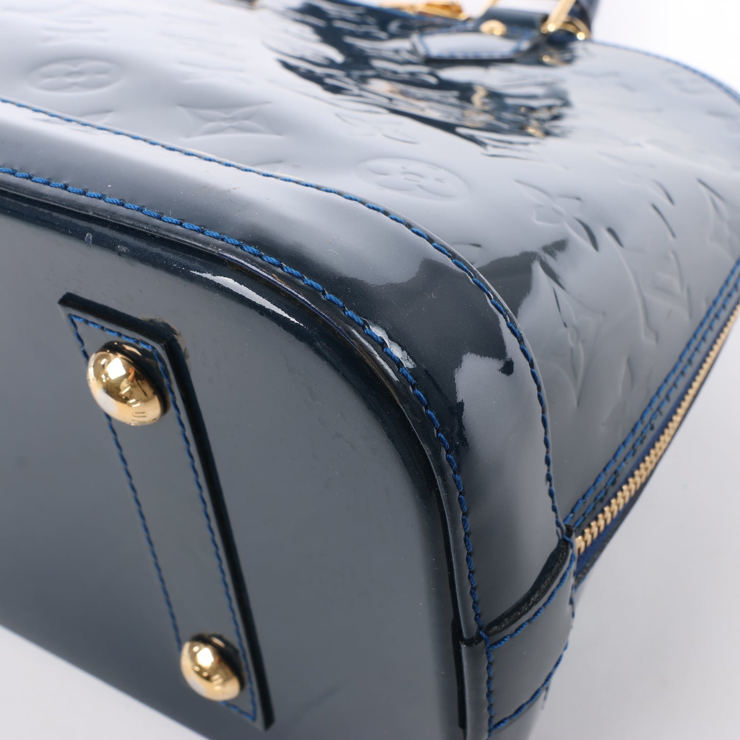 Sac à main LOUIS VUITTON Vernis Alma PM bleu marine M90053
