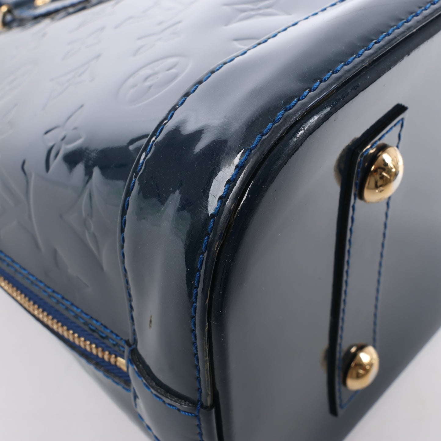 Sac à main LOUIS VUITTON Vernis Alma PM bleu marine M90053