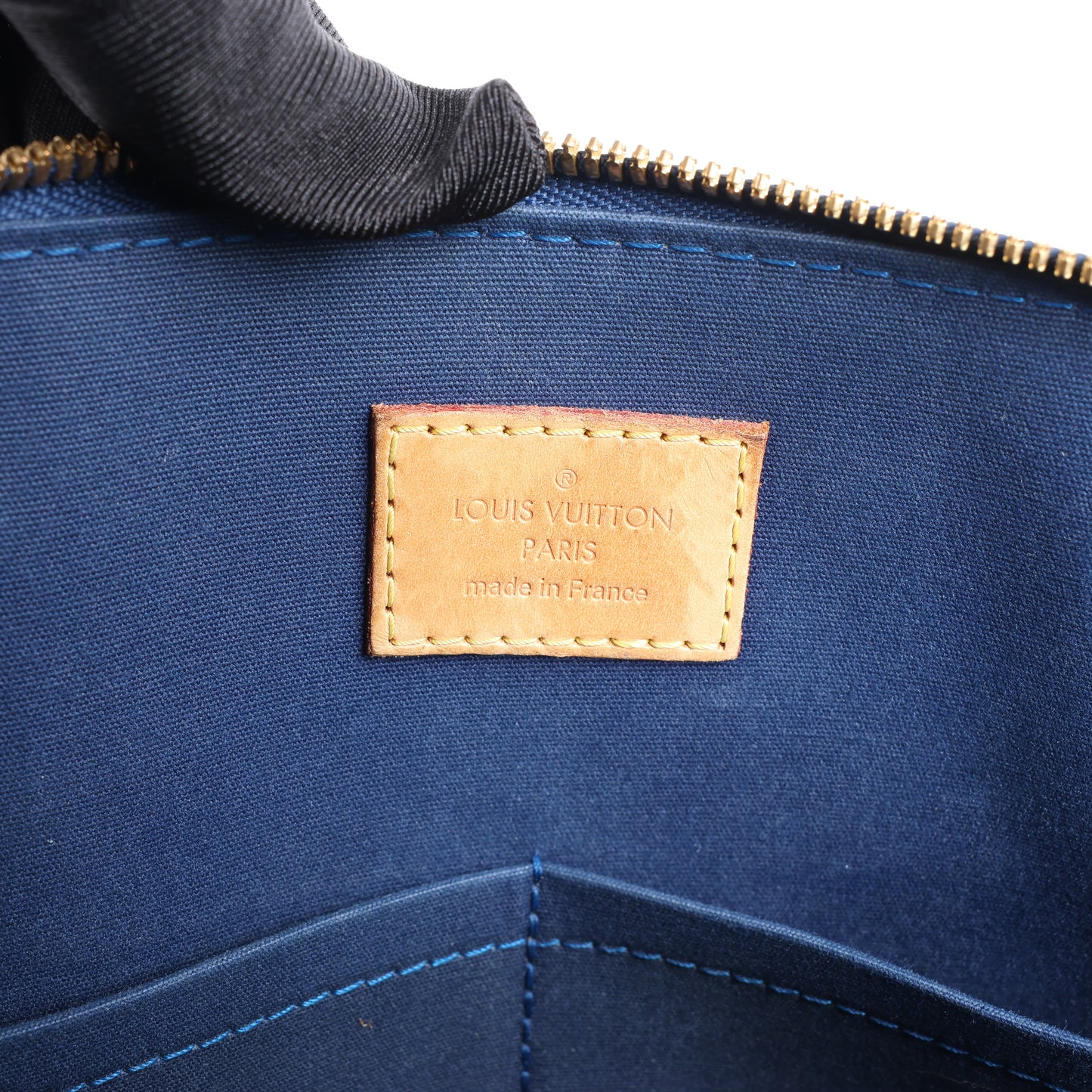 Sac à main LOUIS VUITTON Vernis Alma PM bleu marine M90053