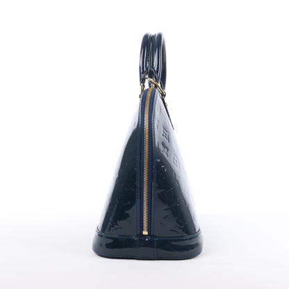 Sac à main LOUIS VUITTON Vernis Alma PM bleu marine M90053