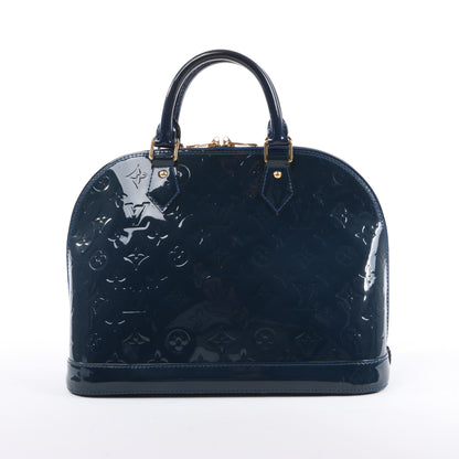 Sac à main LOUIS VUITTON Vernis Alma PM bleu marine M90053