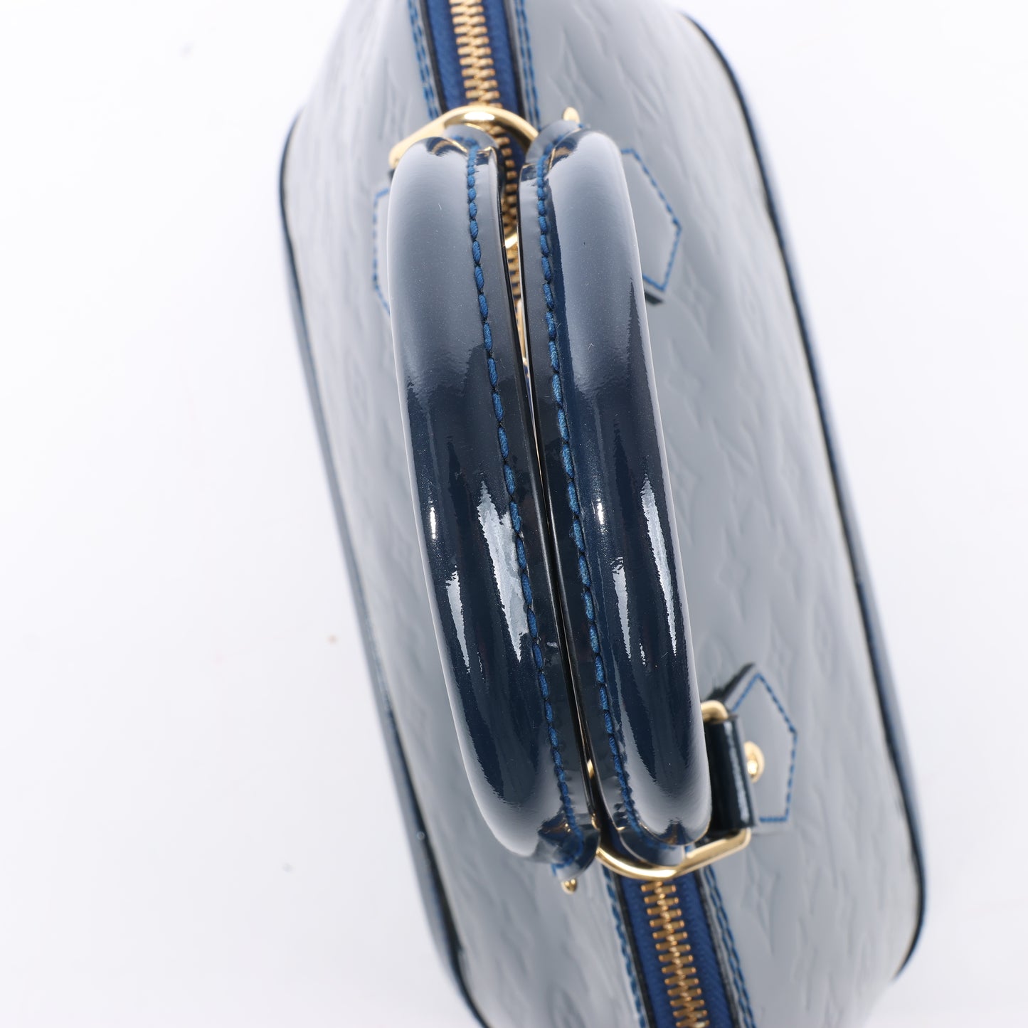 Sac à main LOUIS VUITTON Vernis Alma PM bleu marine M90053