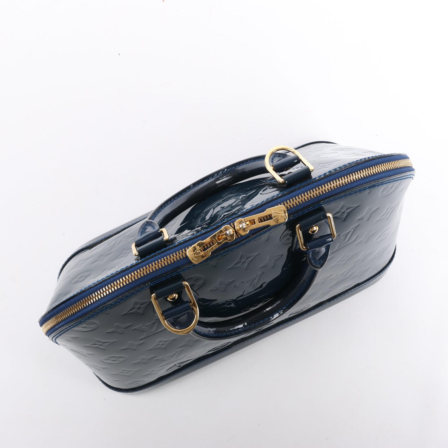 Sac à main LOUIS VUITTON Vernis Alma PM bleu marine M90053