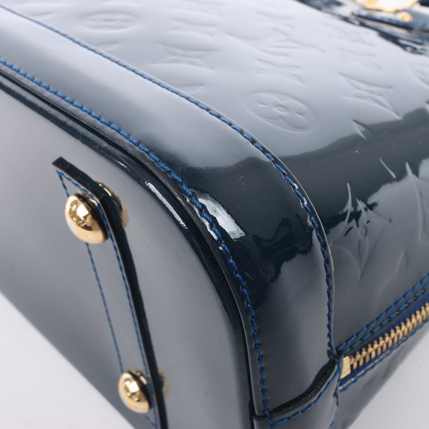 Sac à main LOUIS VUITTON Vernis Alma PM bleu marine M90053